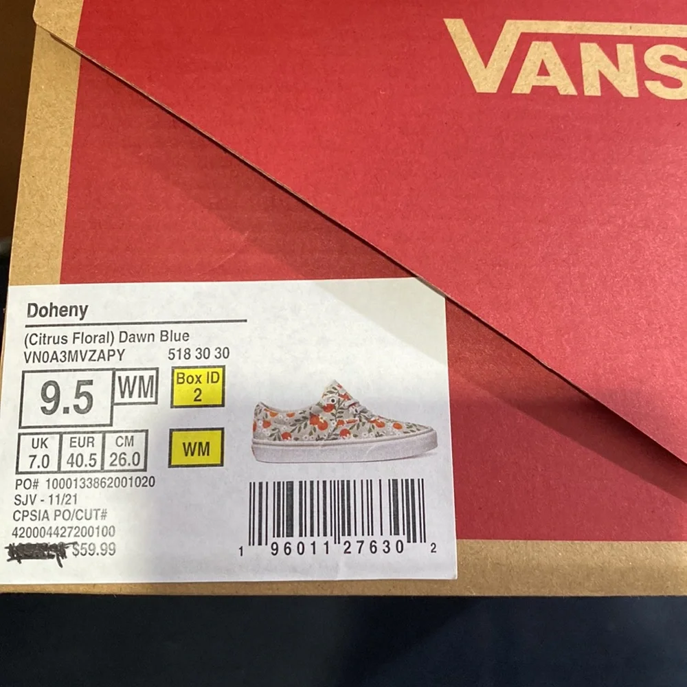 Brand new in box- Vans Doheny in citrus dawn blue size 9 1/2 - Picture 5 of 5